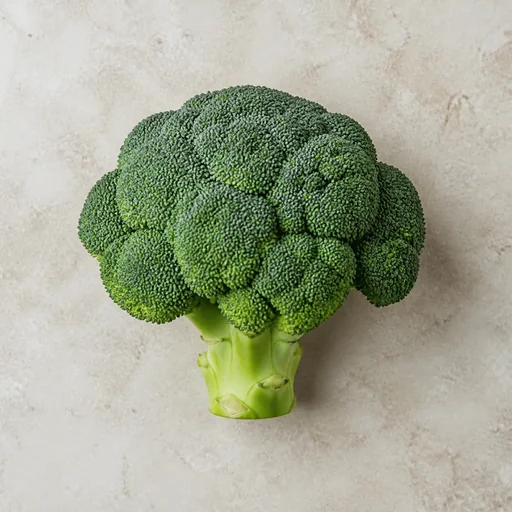 A fresh broccoli crown