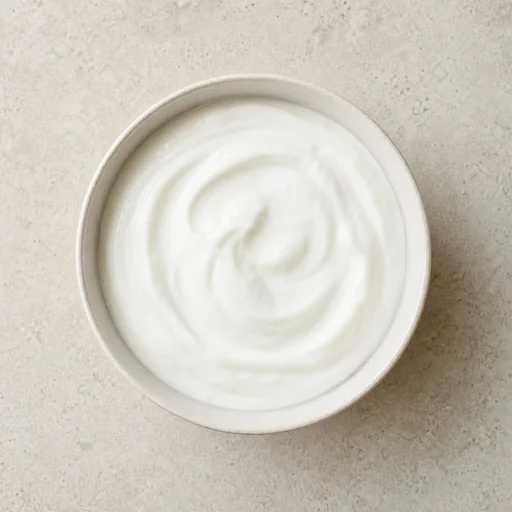 A bowl of plain Greek yogurt