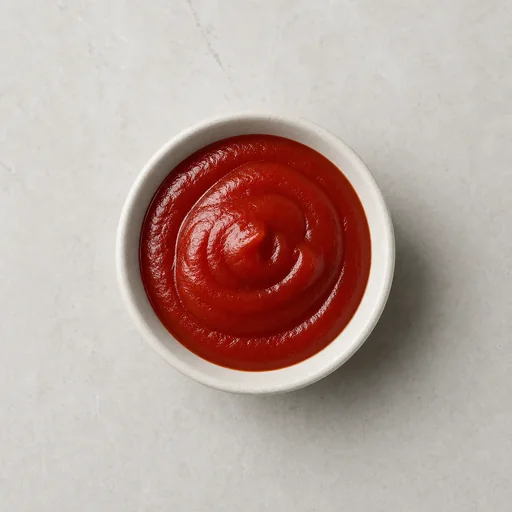 A bowl of tomato ketchup